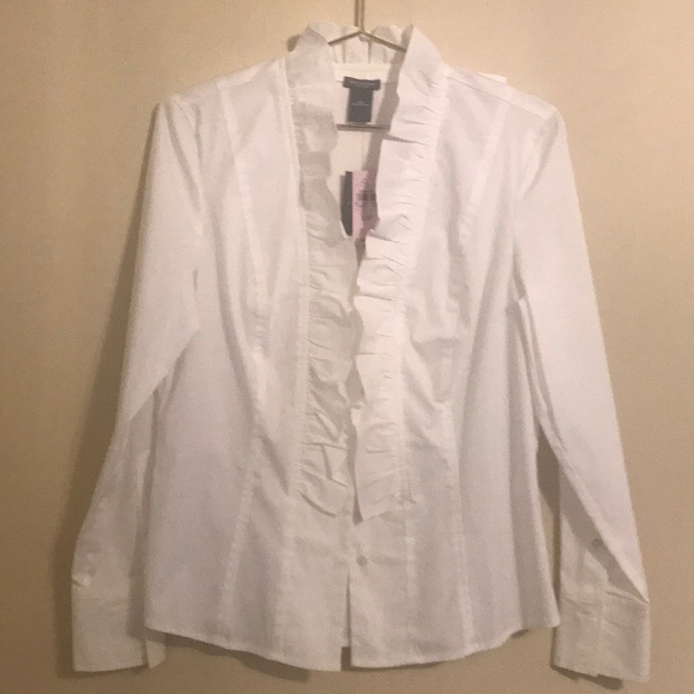 Ann Taylor white blouse. Long sleeve. Size 10 p